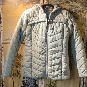 Pink Platinum Light Green Quilted Hooded Jacket